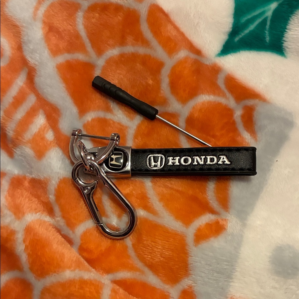 Honda Black Keychain with Carabiner